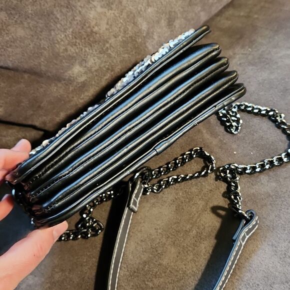 Fiorelli Purse Est. 1988 Made In London Silver Sequin Crossbody Bag Clutch - Picture 6 of 14